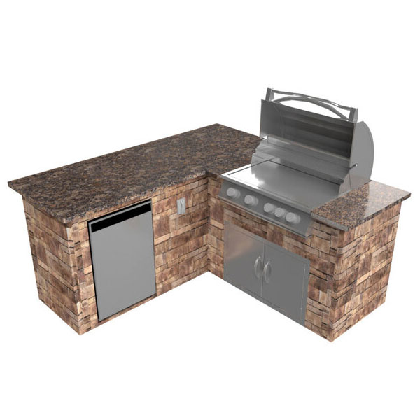 Luxury Backstretch Outdoor Kitchen Island