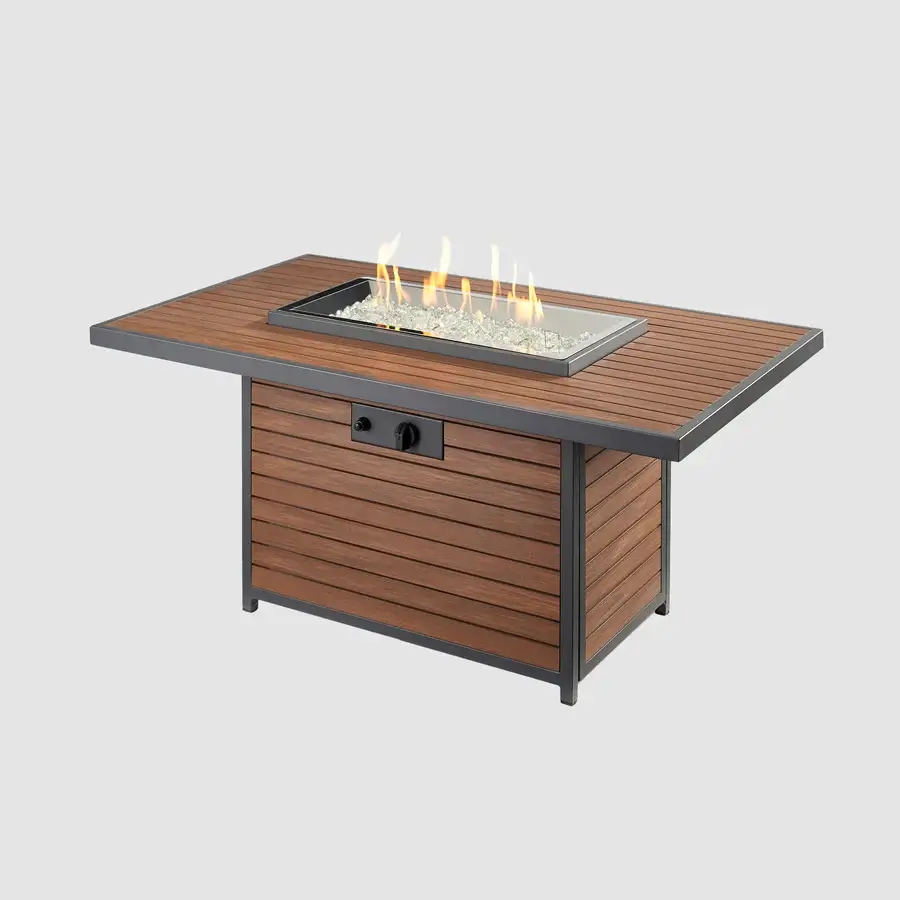 Kenwood Rectangular Chat Height Gas Fire Pit Table