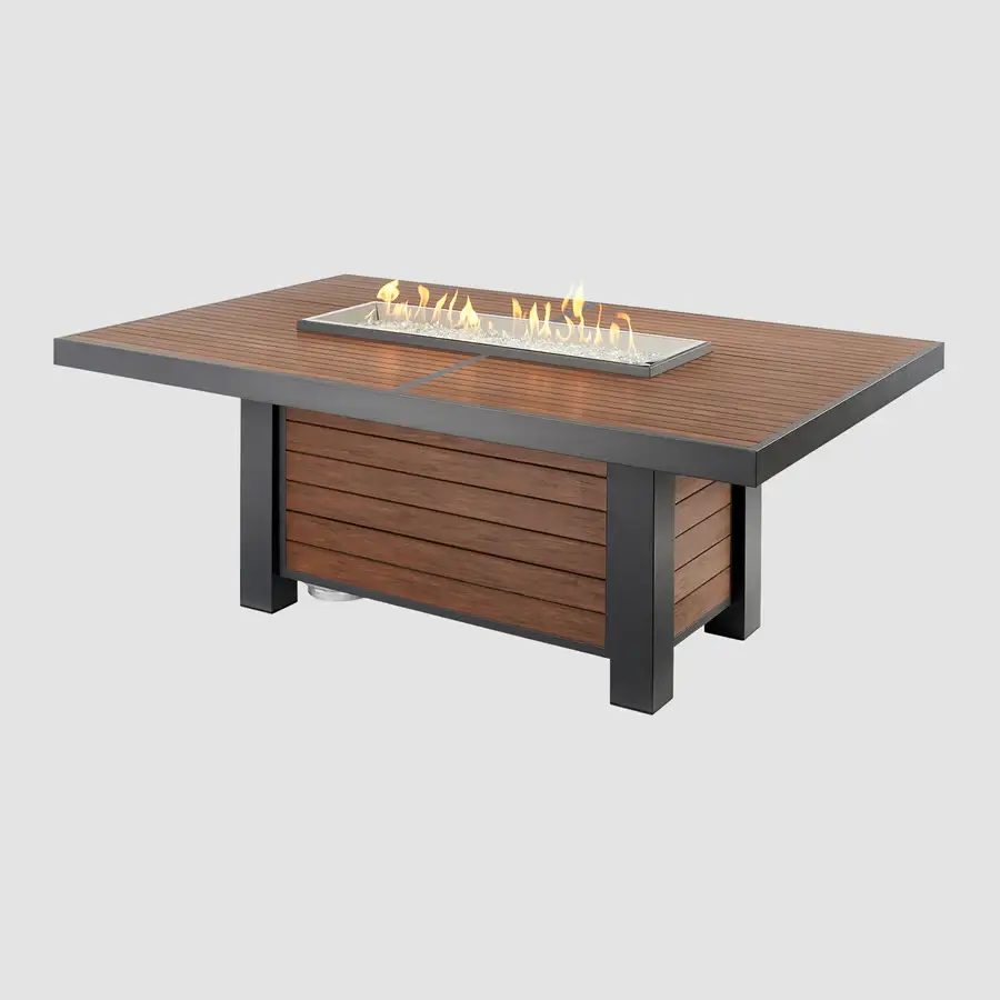 Kenwood and Brooks Linear Dining Height Gas Fire Pit Table