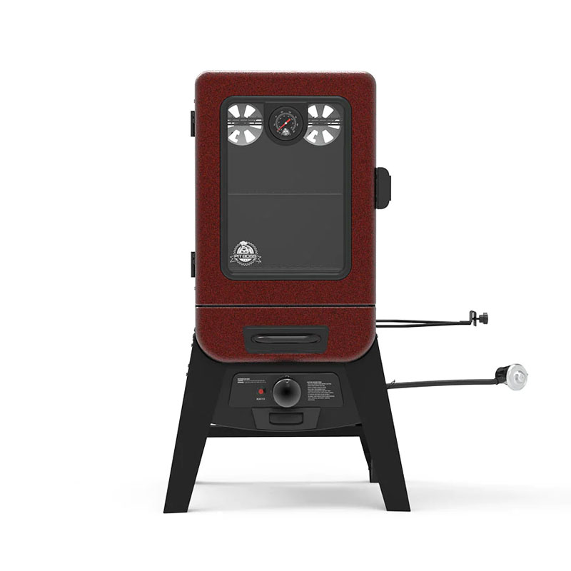 Pit Boss 2-Series Gas Vertical Smoker, Red Hammertone