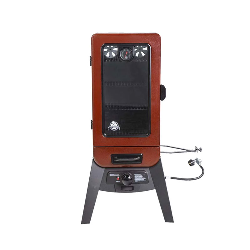 Pit Boss 3-Series Gas Vertical Smoker, Red Hammertone