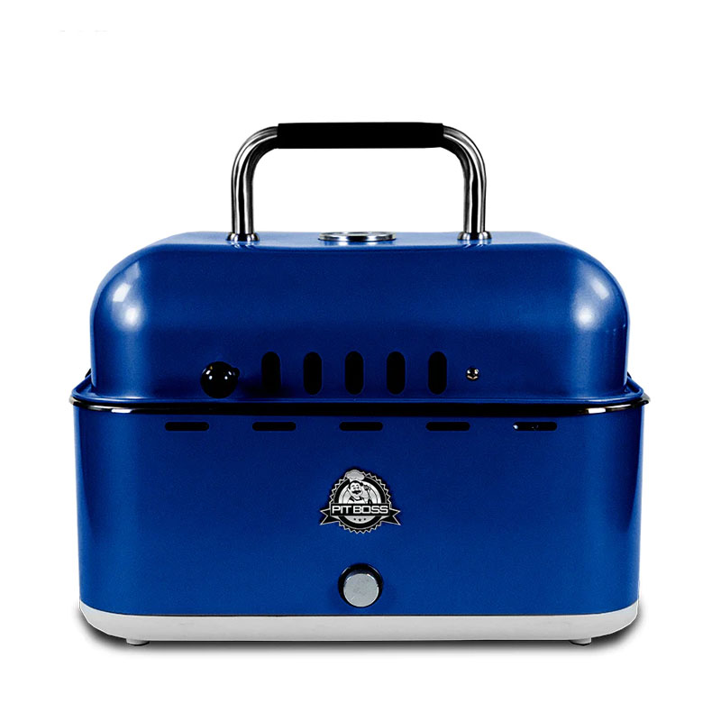 Pit Boss Pit Stop, Portable Charcoal Grill W/Cover And Bag Blue