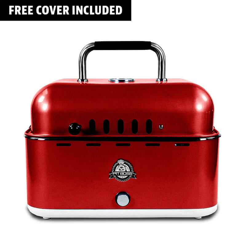 Pit Boss Pit Stop Portable Charcoal Grill with Cover and Bag - Red