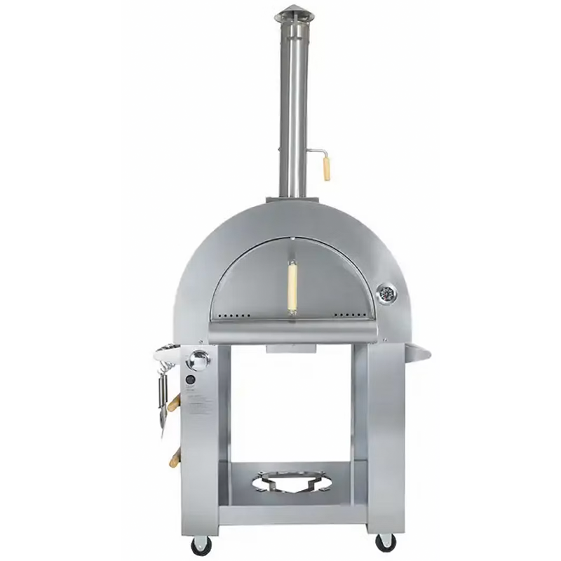 Kokomo 32 Inch Dual Fuel Gas or Wood Fired Stainless Steel Pizza Oven