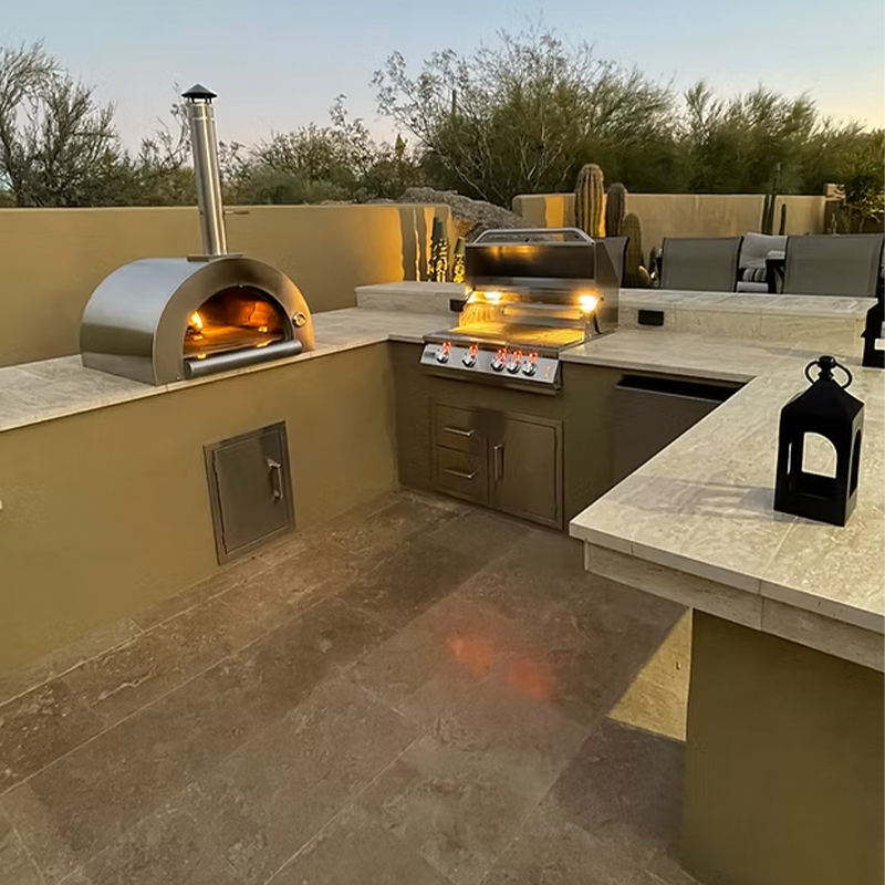 Built-In Kokomo 32” Wood Fired Stainless Steel Pizza Oven